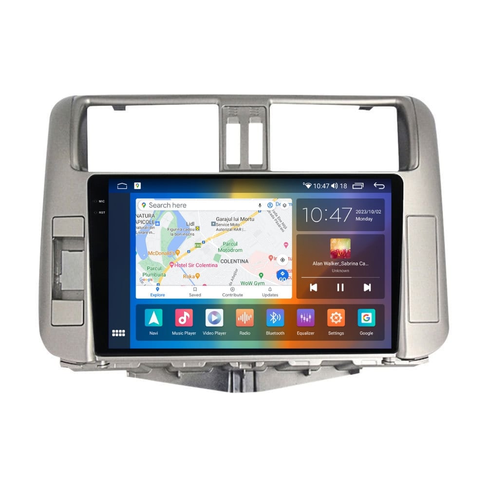 Navigatie dedicata cu Android Toyota Land Cruiser Prado J150 2009 - 2013, 8GB RAM, Radio GPS Dual Zone, Display 2K QLED 9.5