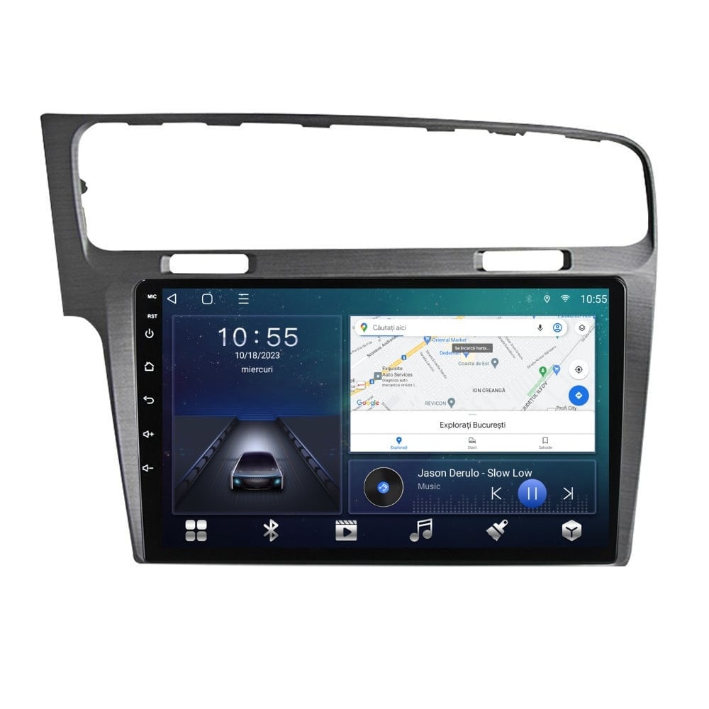 Navigatie dedicata cu Android VW Golf VII 2012 - 2019, argintiu, 3GB RAM, Radio GPS Dual Zone, Display HD QLED 10