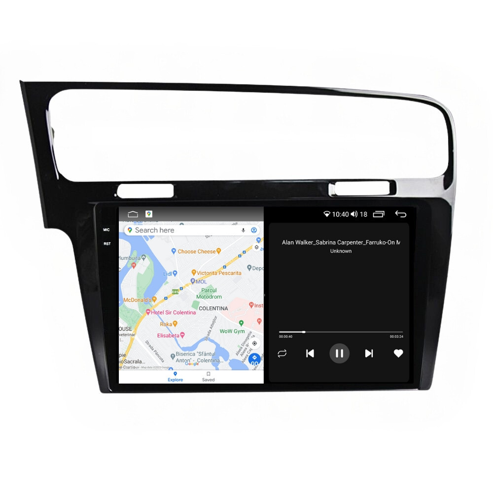 Navigatie dedicata cu Android VW Golf VII 2012 - 2019, negru, 4GB RAM, Radio GPS Dual Zone, Display 2K QLED 10.36