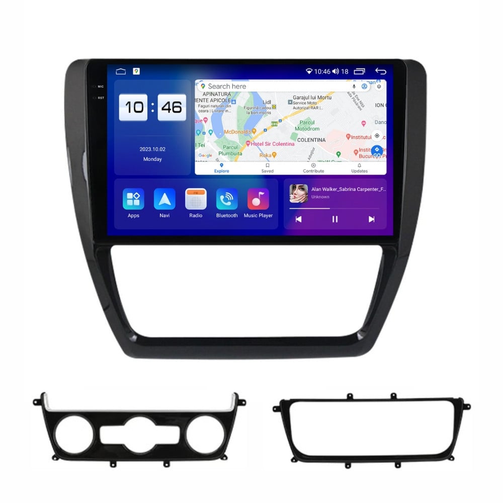 Navigatie dedicata cu Android VW Jetta IV 2011 - 2018, 8GB RAM, Radio GPS Dual Zone, Display 2K QLED 10.36