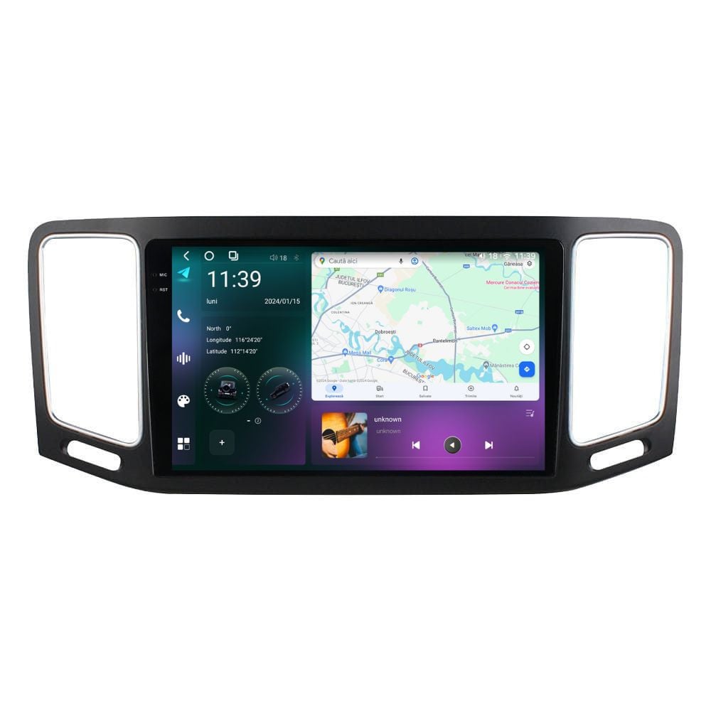 Navigatie dedicata cu Android VW Sharan dupa 2010, 12GB RAM, Radio GPS Dual Zone, Display 2K QLED 9.5\'\' Touchscreen, Internet Wi-Fi si slot SIM 4G, Bluetooth, MirrorLink, USB, Waze