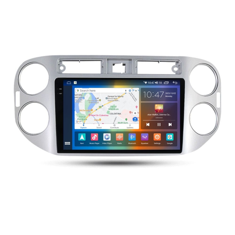 Navigatie dedicata cu Android VW Tiguan I 2007 - 2012, 4GB RAM, Radio GPS Dual Zone, Display 2K QLED 9.5