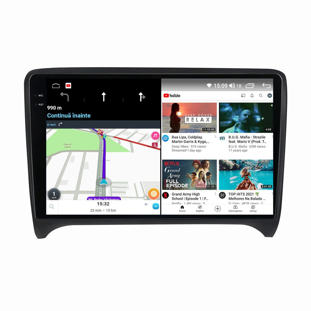 Navigatie dedicata cu Android Audi TT 2006 - 2015, 4GB RAM, Radio GPS Dual Zone, Display 2K QLED 9.5" Touchscreen, Internet Wi-Fi si slot SIM 4G, Bluetooth, MirrorLink, USB - Imagine 7