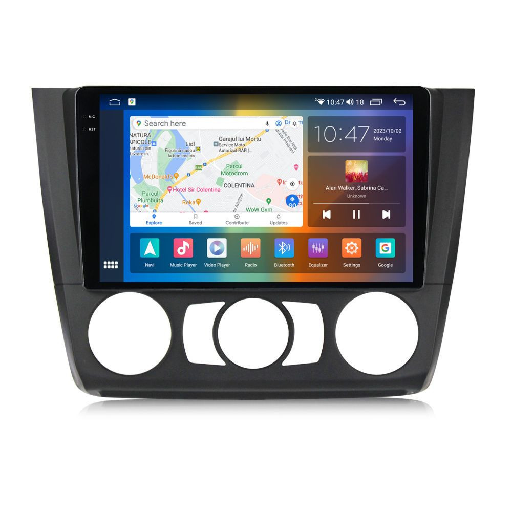 Navigatie dedicata cu Android BMW Seria 1 (E81 / E87) 2007 - 2013, clima manuala, 8GB RAM, Radio GPS Dual Zone, Display 2K QLED 9.5