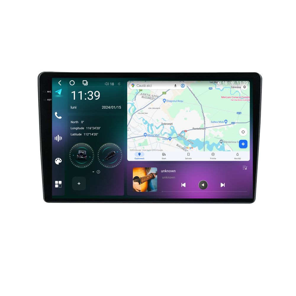 Navigatie dedicata cu Android Citroen C5 III 2008 - 2017, 12GB RAM, Radio GPS Dual Zone, Display 2K QLED 10.36