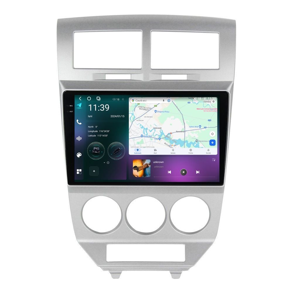 Navigatie dedicata cu Android Dodge Caliber 2006 - 2010, 12GB RAM, Radio GPS Dual Zone, Display 2K QLED 10.36