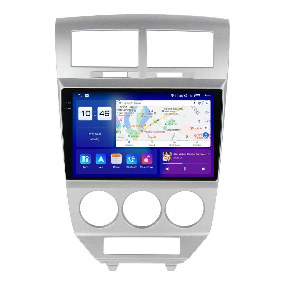 Navigatie dedicata cu Android Dodge Caliber 2006 - 2010, 8GB RAM, Radio GPS Dual Zone, Display 2K QLED 10.36