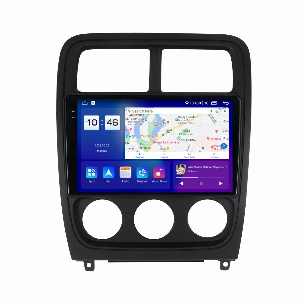 Navigatie dedicata cu Android Dodge Caliber 2010 - 2012, 8GB RAM, Radio GPS Dual Zone, Display 2K QLED 9.5