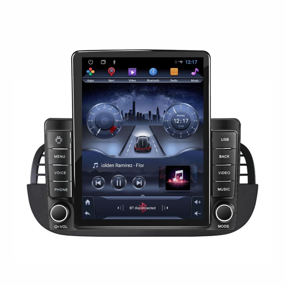 Navigatie dedicata cu Android Fiat 500 2007 - 2015, negru, 1GB RAM, Radio GPS Dual Zone, Touchscreen IPS 9.7