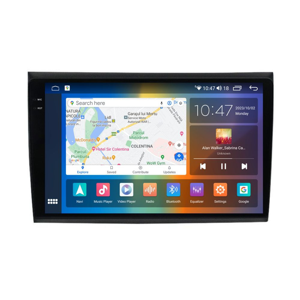 Navigatie dedicata cu Android Fiat Bravo 2007 - 2016, 4GB RAM, Radio GPS Dual Zone, Display 2K QLED 9.5