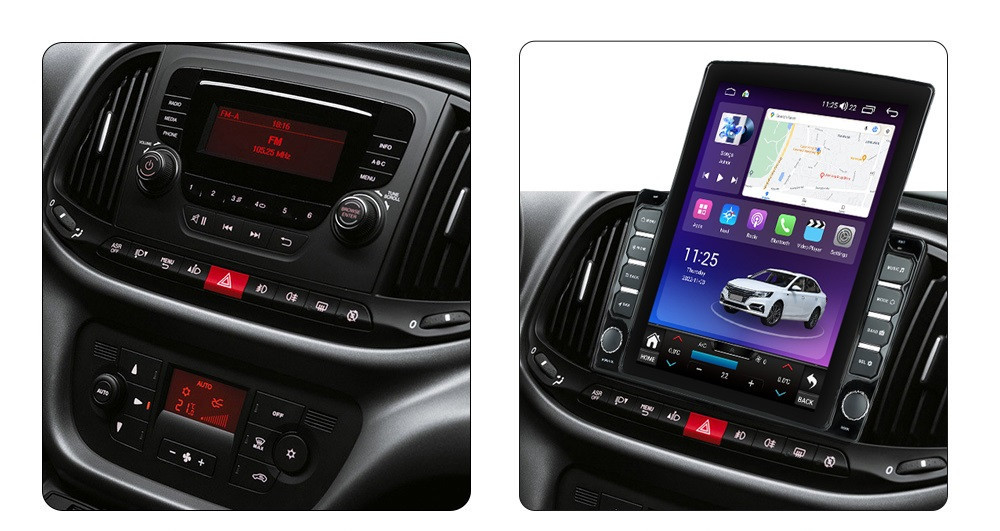 Navigatie dedicata cu Android Fiat Doblo dupa 2015, 4GB RAM, Radio GPS Dual Zone, Touchscreen IPS 9.7