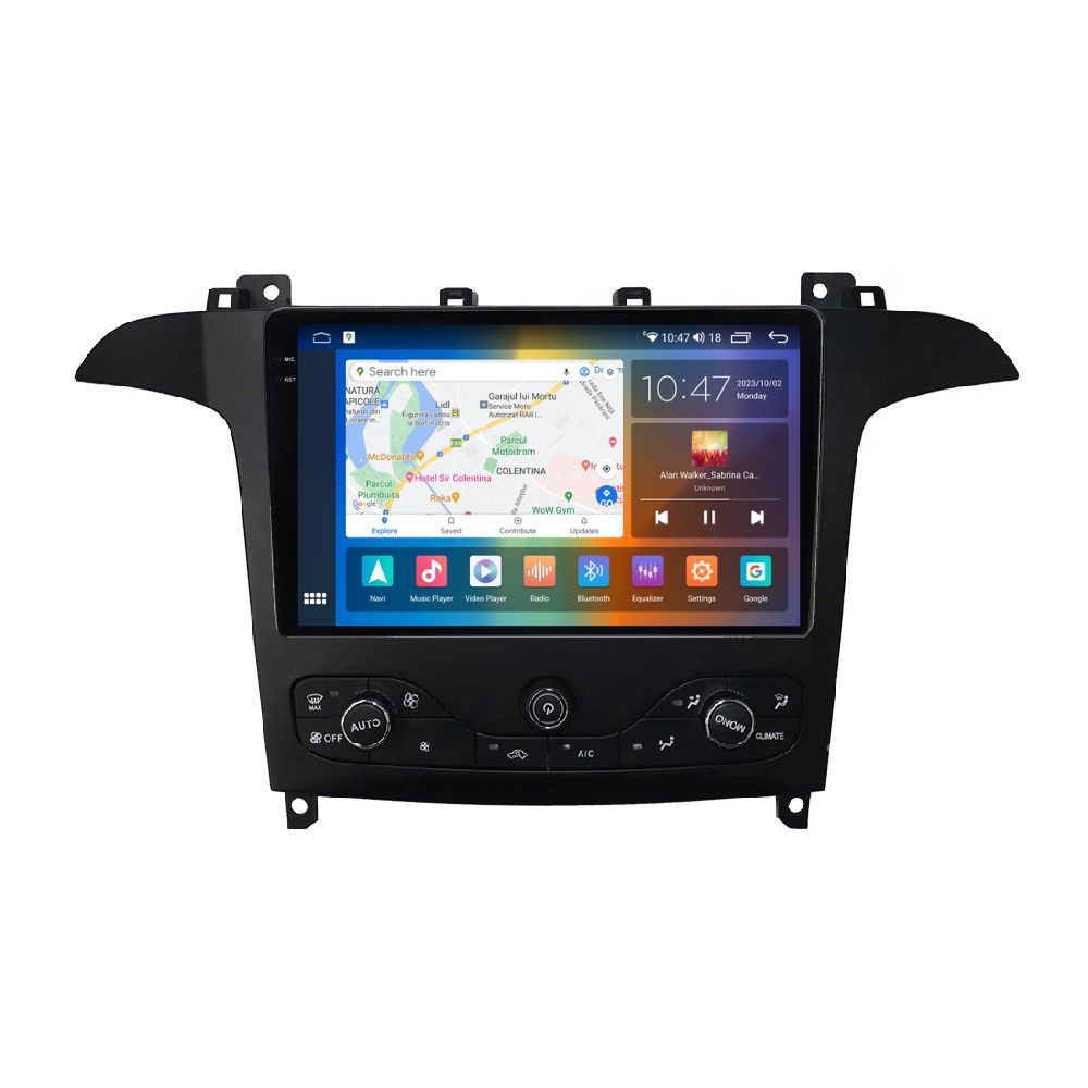 Navigatie dedicata cu Android Ford S-Max I / Galaxy II 2006 - 2015 cu navigatie originala, 4GB RAM, Radio GPS Dual Zone, Display 2K QLED 9.5