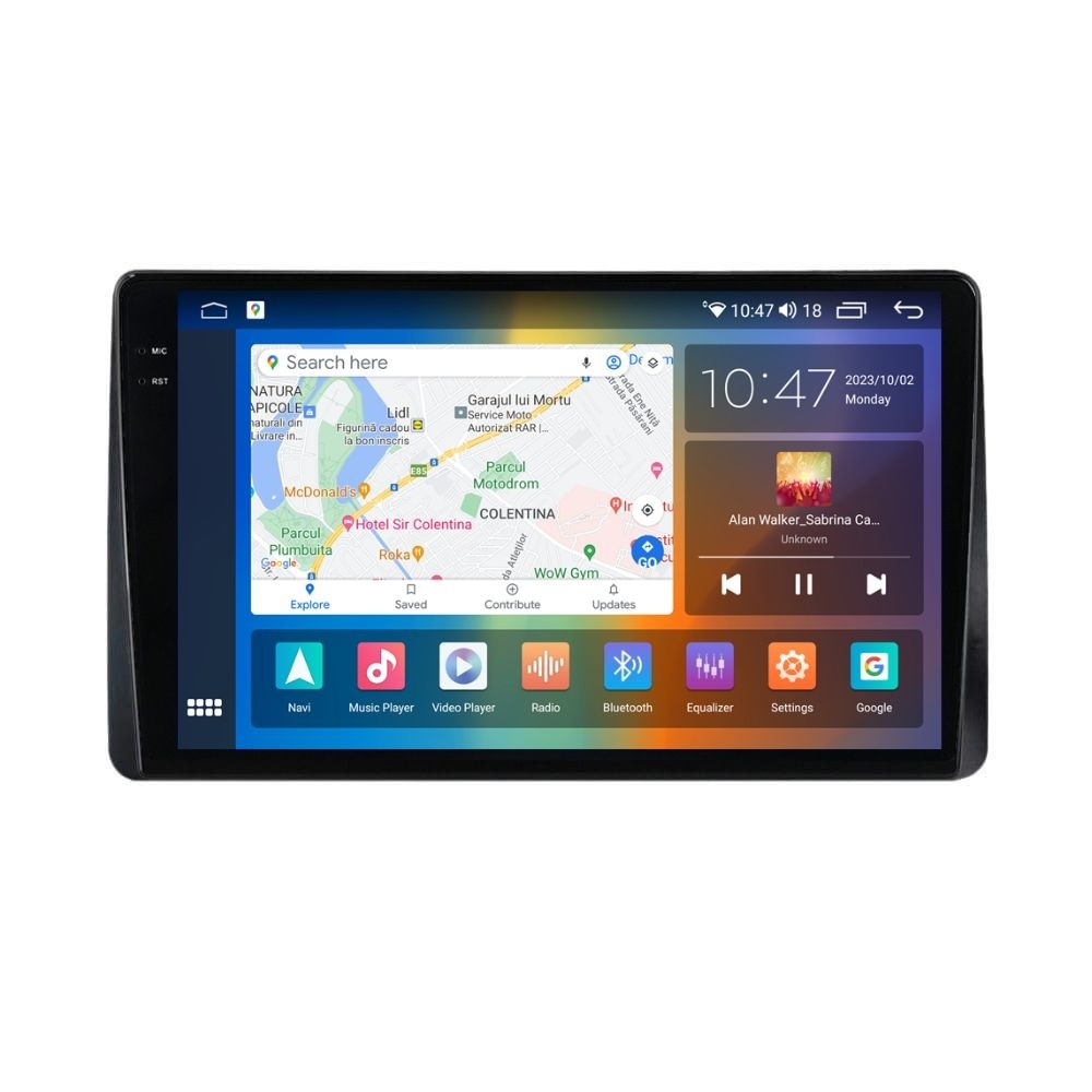 Navigatie dedicata cu Android Ford Transit / Tourneo Courier 2014 - 2023 fara ecran din fabrica, 8GB RAM, Radio GPS Dual Zone, Display 2K QLED 9.5