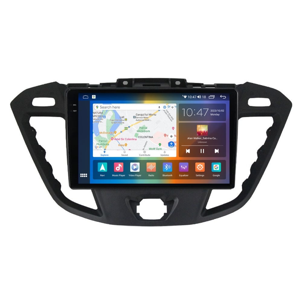 Navigatie dedicata cu Android Ford Transit / Tourneo Custom 2012 - 2018, 4GB RAM, Radio GPS Dual Zone, Display 2K QLED 9.5