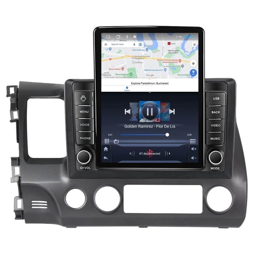 Navigatie dedicata cu Android Honda Civic VIII Sedan 2006 - 2011, 1GB RAM, Radio GPS Dual Zone, Touchscreen IPS 9.7