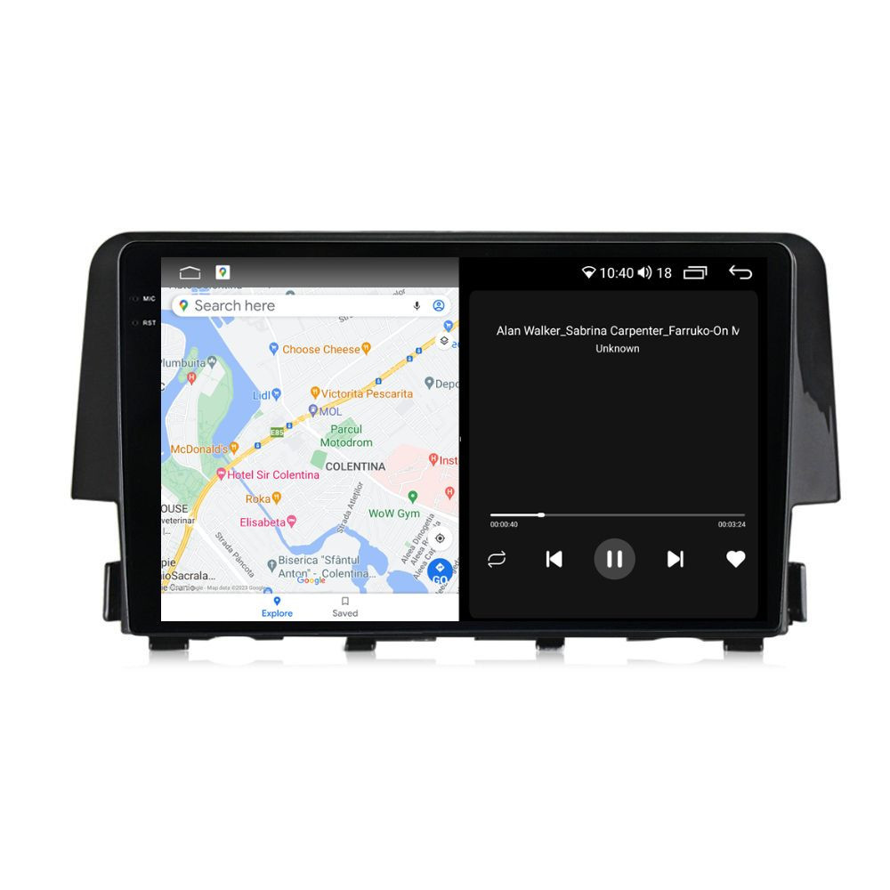 Navigatie dedicata cu Android Honda Civic X 2015 - 2021, 8GB RAM, Radio GPS Dual Zone, Display 2K QLED 9.5