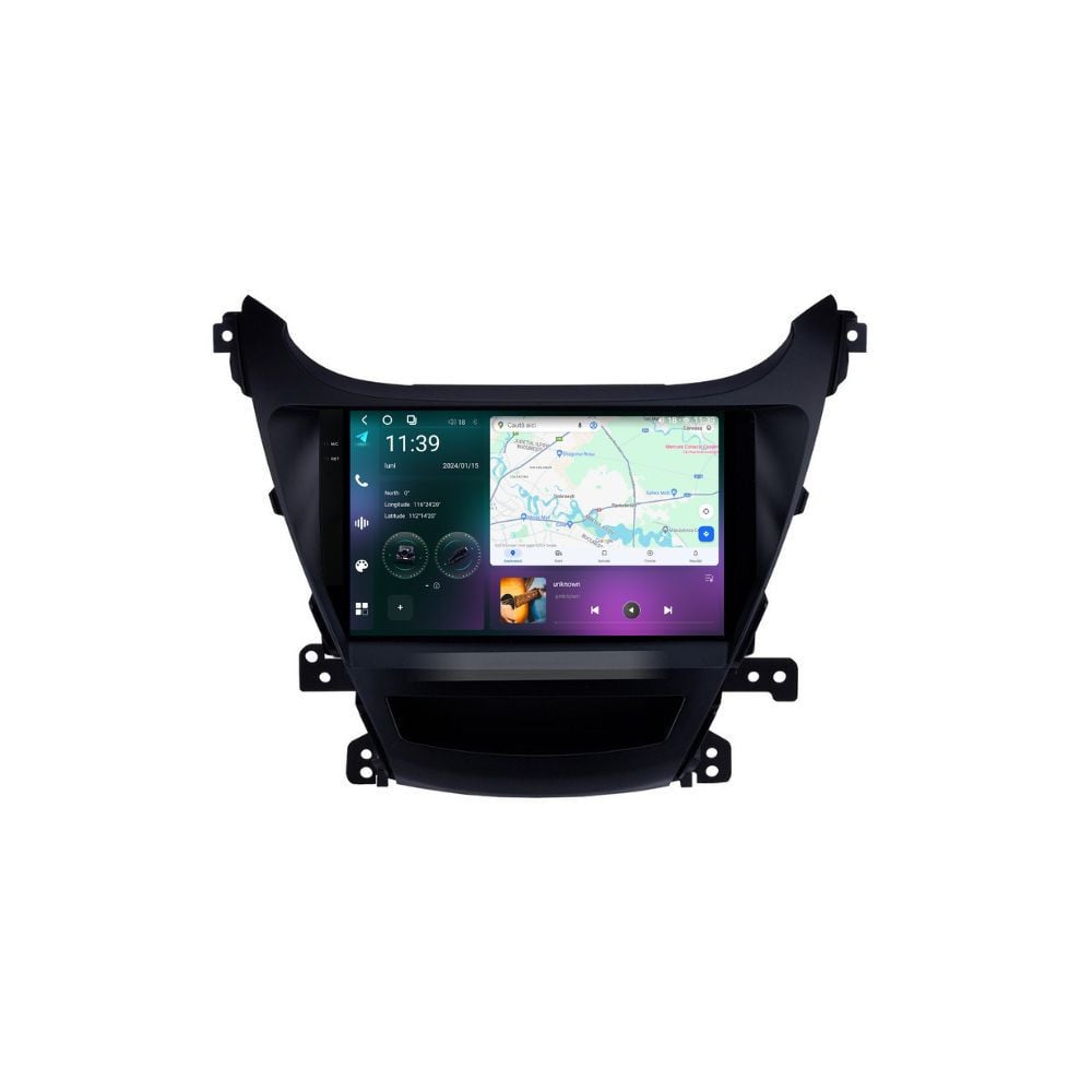 Navigatie dedicata cu Android Hyundai Elantra V 2014 - 2016, 12GB RAM, Radio GPS Dual Zone, Display 2K QLED 9.5