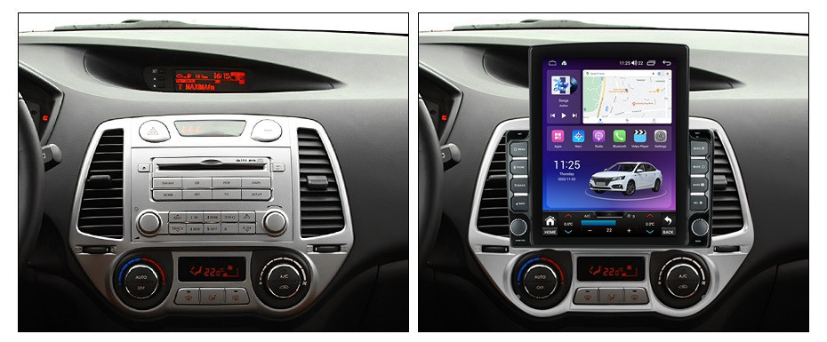 Navigatie dedicata cu Android Hyundai i20 2008 - 2012, clima automata, 8GB RAM, Radio GPS Dual Zone, Touchscreen IPS 9.7