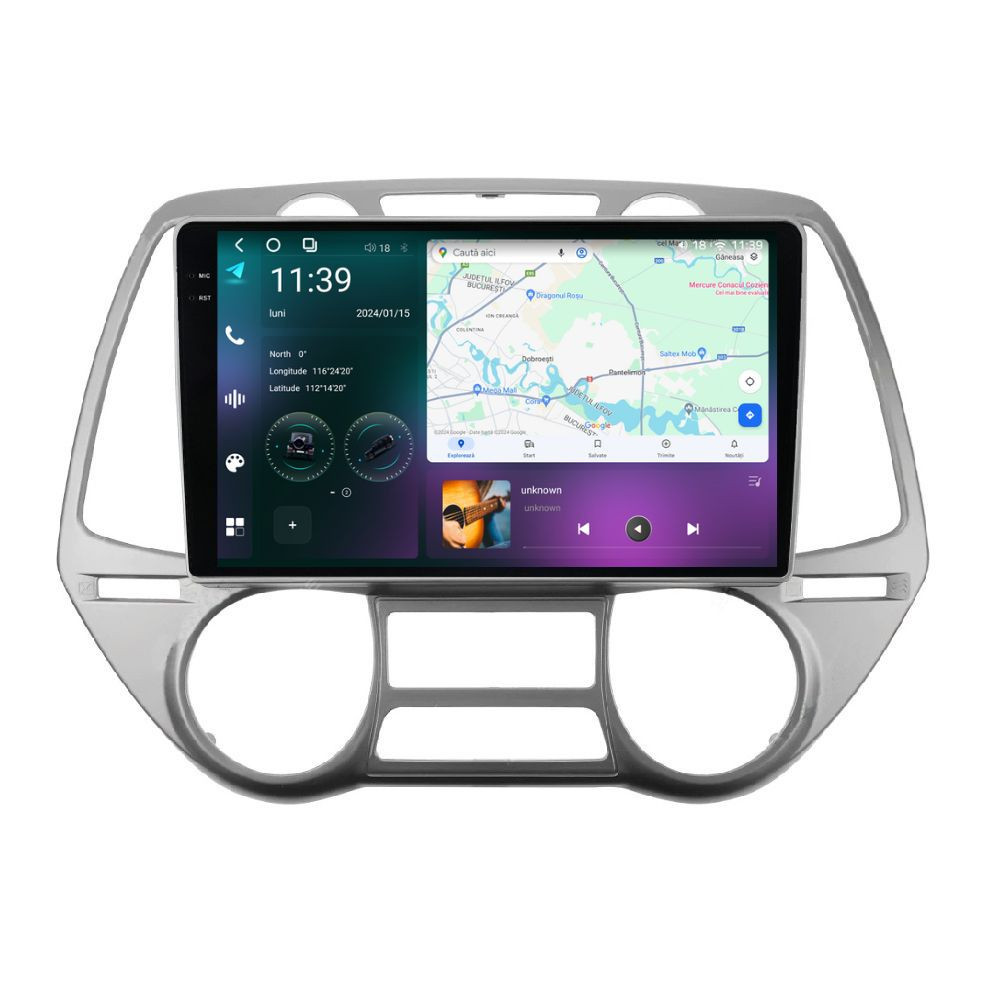 Navigatie dedicata cu Android Hyundai i20 2008 - 2012, clima automata, 12GB RAM, Radio GPS Dual Zone, Display 2K QLED 9.5