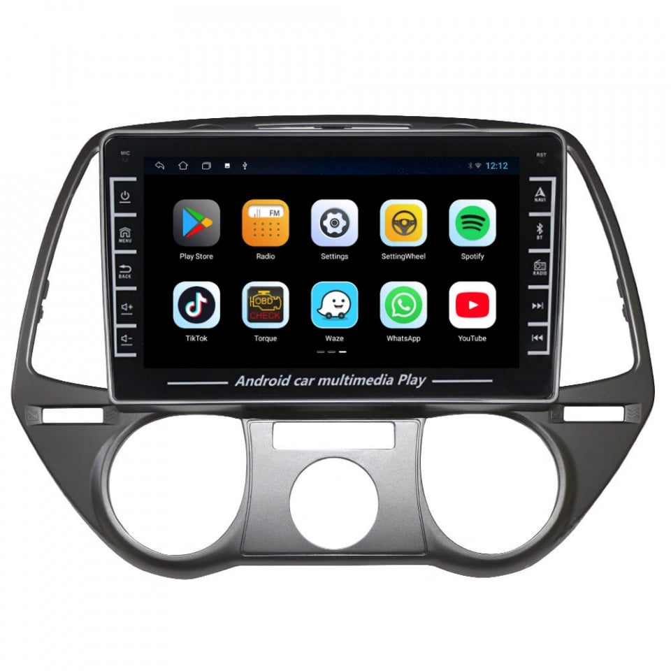 Navigatie dedicata cu Android Hyundai i20 2008 - 2012, clima manuala, 1GB RAM, Radio GPS Dual Zone, Display HD IPS 8