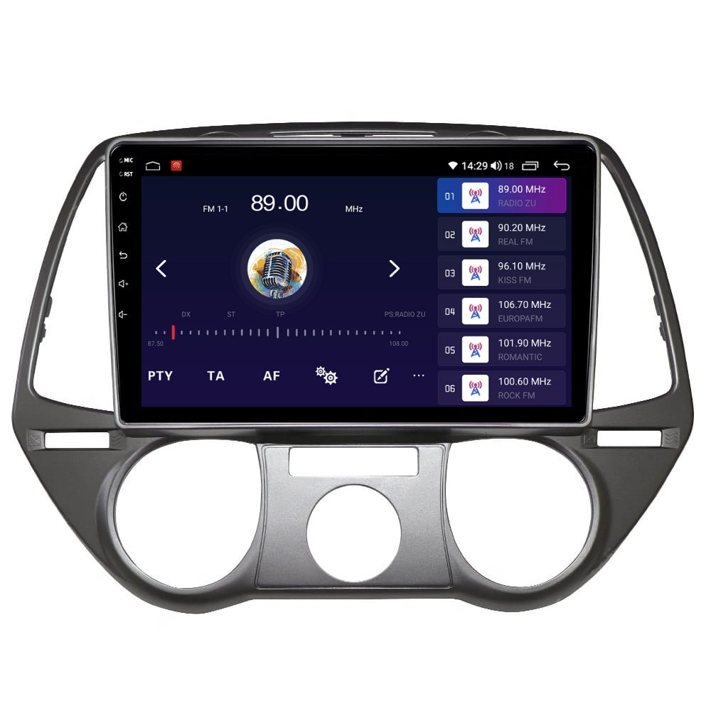 Navigatie dedicata cu Android Hyundai i20 2008 - 2012, clima manuala, 2GB RAM, Radio GPS Dual Zone, Display HD QLED 9