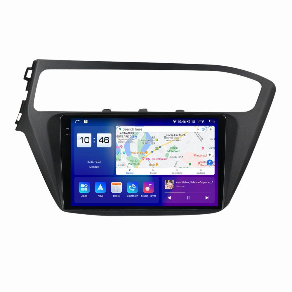 Navigatie dedicata cu Android Hyundai i20 2018 - 2020, 8GB RAM, Radio GPS Dual Zone, Display 2K QLED 9.5