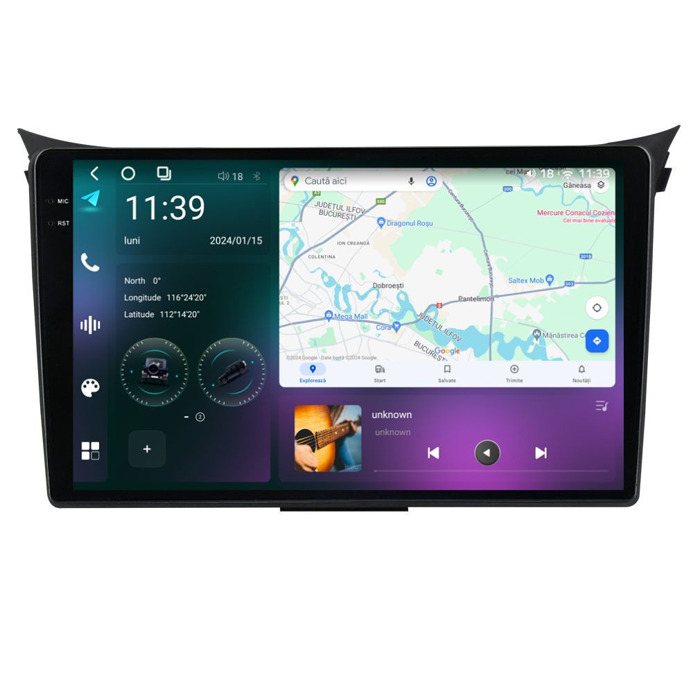 Navigatie dedicata cu Android Hyundai i30 2011 - 2017, 12GB RAM, Radio GPS Dual Zone, Display 2K QLED 9.5