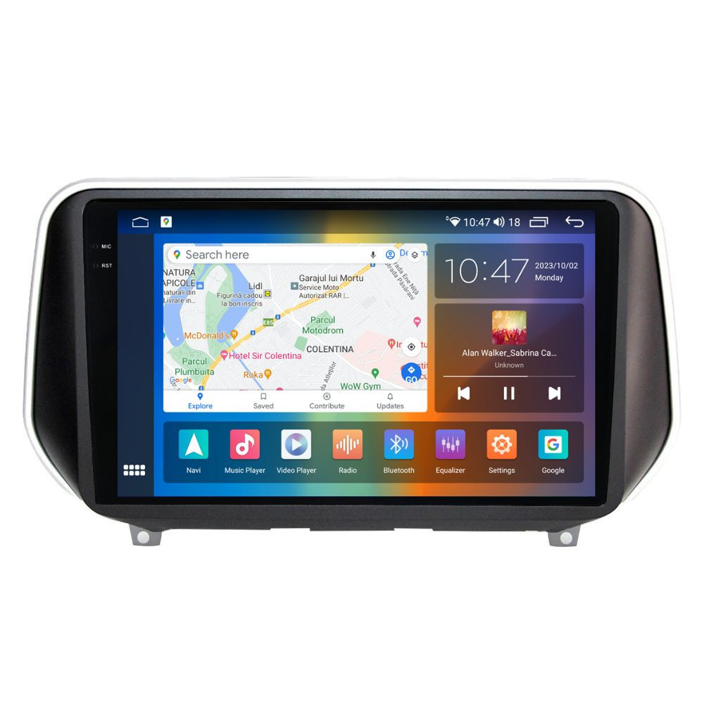 Navigatie dedicata cu Android Hyundai Santa Fe IV dupa 2018, 8GB RAM, Radio GPS Dual Zone, Display 2K QLED 10.36