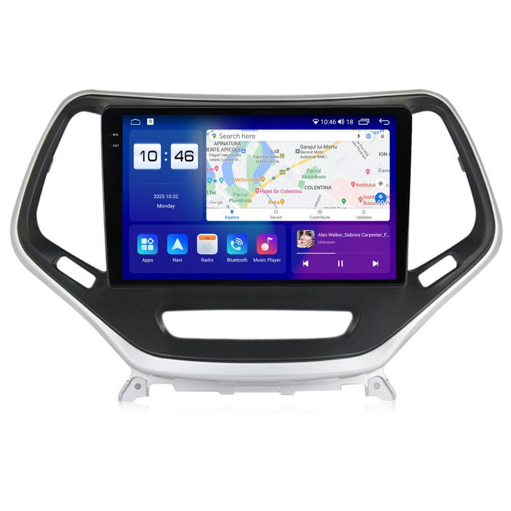 Navigatie dedicata cu Android Jeep Cherokee V 2014 - 2019, 4GB RAM, Radio GPS Dual Zone, Display 2K QLED 10.36