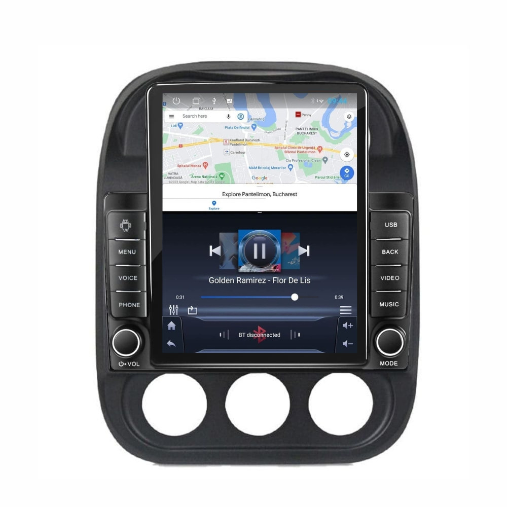 Navigatie dedicata cu Android Jeep Compass I 2011 - 2016, 2GB RAM, Radio GPS Dual Zone, Touchscreen IPS 9.7