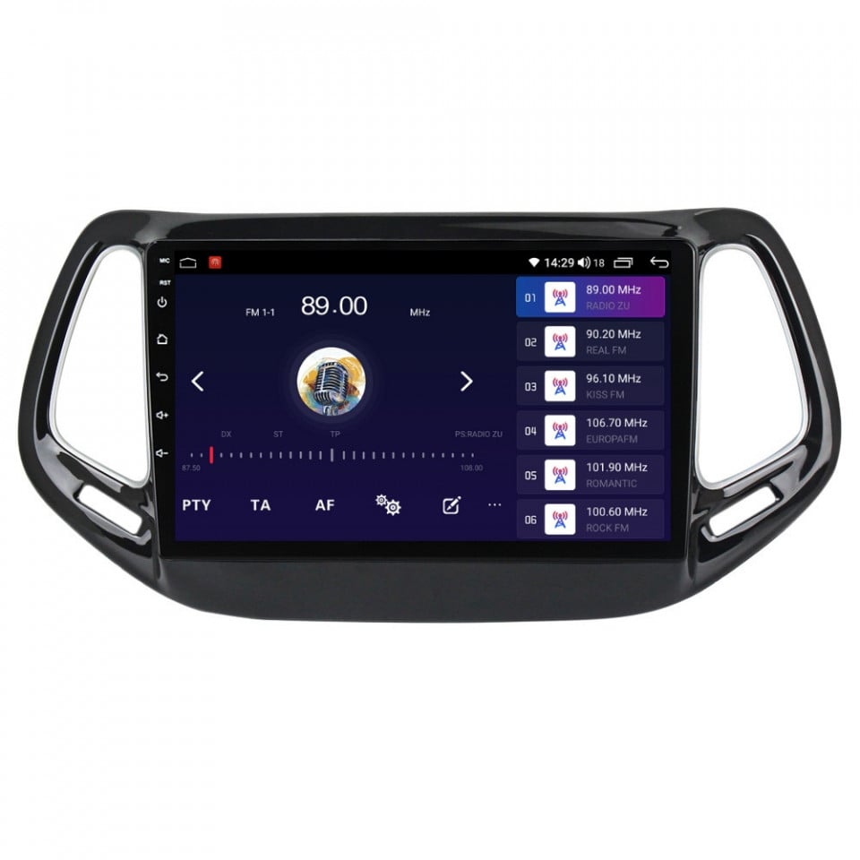 Navigatie dedicata cu Android Jeep Compass II 2016 - 2021, 8GB RAM, Radio GPS Dual Zone, Display HD QLED 10