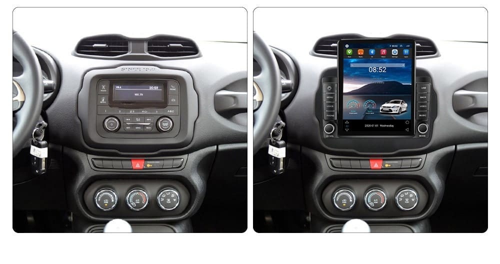 Navigatie dedicata cu Android Jeep Renegade dupa 2014, 1GB RAM, Radio GPS Dual Zone, Touchscreen IPS 9.7" HD tip Tesla, Internet Wi-Fi, Bluetooth, MirrorLink, USB - Imagine 4