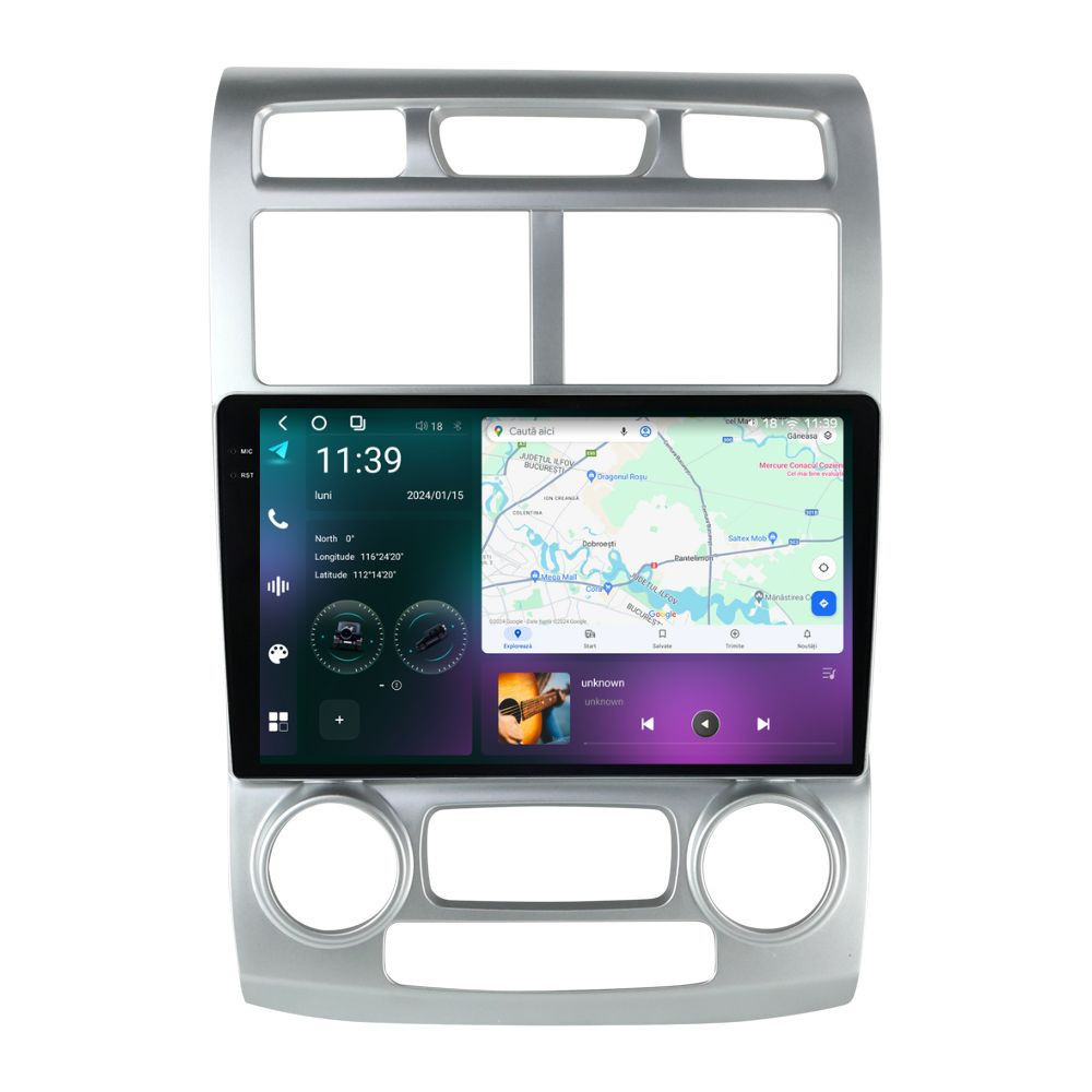 Navigatie dedicata cu Android KIA Sportage 2004 - 2010 fabricata in Coreea, 12GB RAM, Radio GPS Dual Zone, Display 2K QLED 9.5