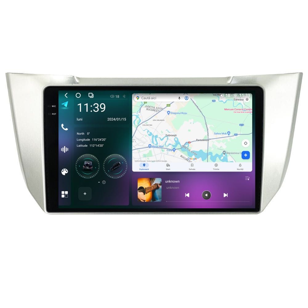 Navigatie dedicata cu Android Lexus RX 2003 - 2009, 12GB RAM, Radio GPS Dual Zone, Display 2K QLED 9.5