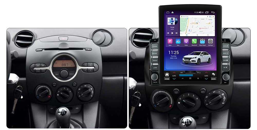 Navigatie dedicata cu Android Mazda 2 2007 - 2014, 4GB RAM, Radio GPS Dual Zone, Touchscreen IPS 9.7