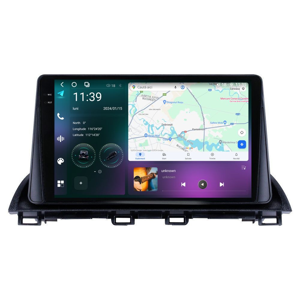 Navigatie dedicata cu Android Mazda 3 2013 - 2019, 12GB RAM, Radio GPS Dual Zone, Display 2K QLED 9.5