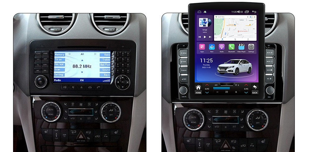 Navigatie dedicata cu Android Mercedes M-Class ML W164 2005 - 2012, 8GB RAM, Radio GPS Dual Zone, Touchscreen IPS 9.7