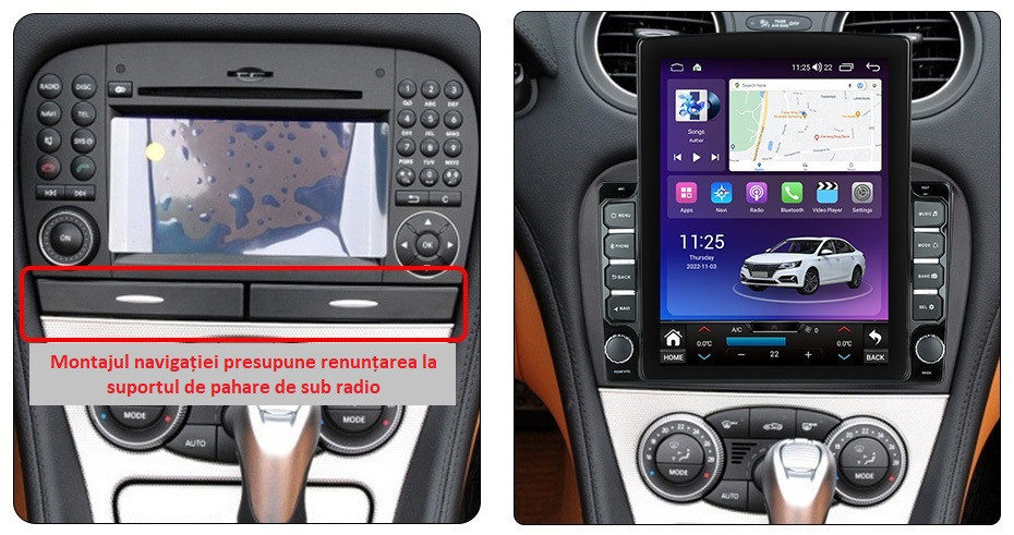 Navigatie dedicata cu Android Mercedes SL R230 2001 - 2012, 4GB RAM, Radio GPS Dual Zone, Touchscreen IPS 9.7