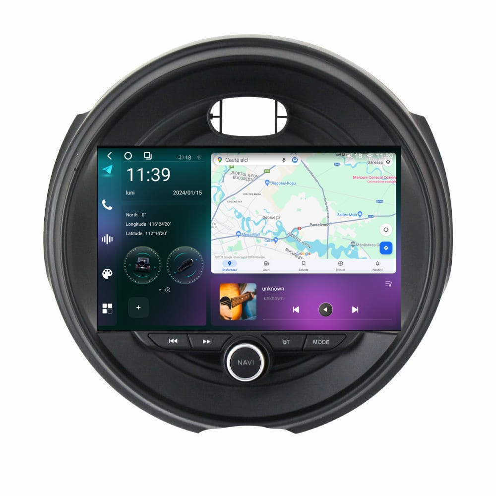 Navigatie dedicata cu Android Mini Cooper / One (F55, F56, F57) 2014 - 2020, 12GB RAM, Radio GPS Dual Zone, Display 2K QLED 9.5