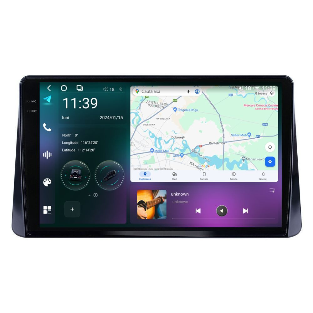 Navigatie dedicata cu Android Mitsubishi Eclipse Cross 2017 - 2020, 12GB RAM, Radio GPS Dual Zone, Display 2K QLED 10.36