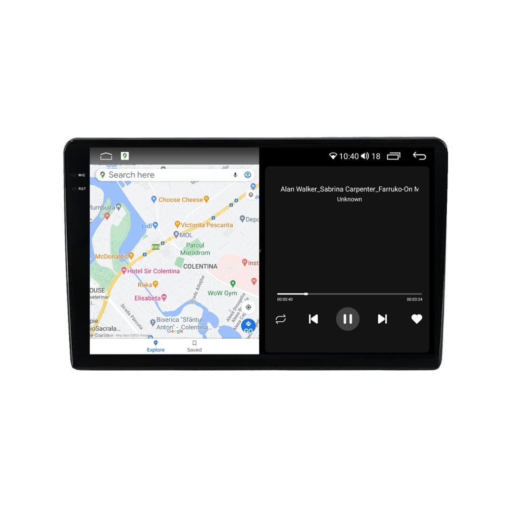 Navigatie dedicata cu Android Mitsubishi L200 dupa 2015, 4GB RAM, Radio GPS Dual Zone, Display 2K QLED 9.5