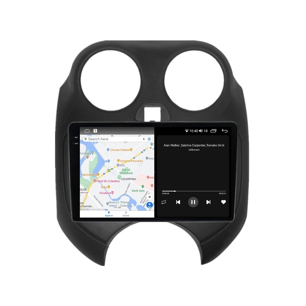 Navigatie dedicata cu Android Nissan Micra IV 2010 - 2013, 8GB RAM, Radio GPS Dual Zone, Display 2K QLED 9.5