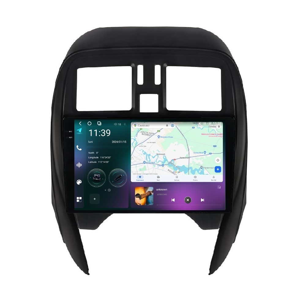 Navigatie dedicata cu Android Nissan Micra IV 2014 - 2017, 12GB RAM, Radio GPS Dual Zone, Display 2K QLED 9.5