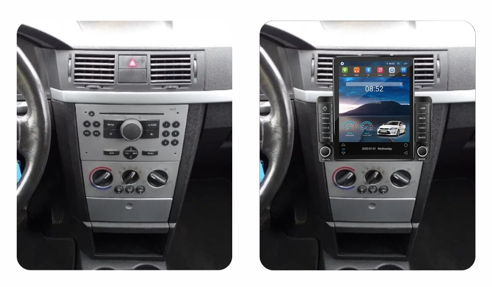 Navigatie dedicata cu Android Opel Meriva A 2003 - 2010, 1GB RAM, Radio GPS Dual Zone, Touchscreen IPS 9.7