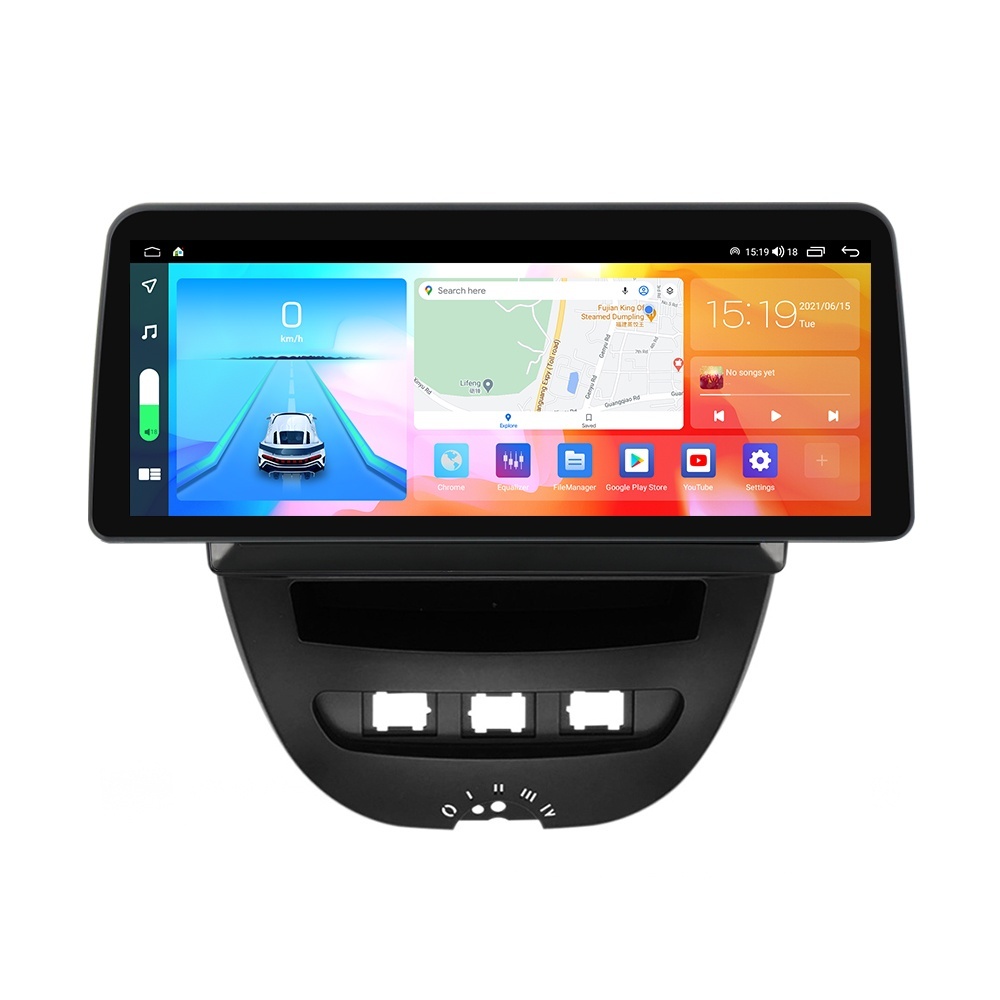 Navigatie dedicata cu Android Peugeot 107 2005 - 2014, 8GB RAM, Radio GPS Dual Zone, Display QLED 12.3
