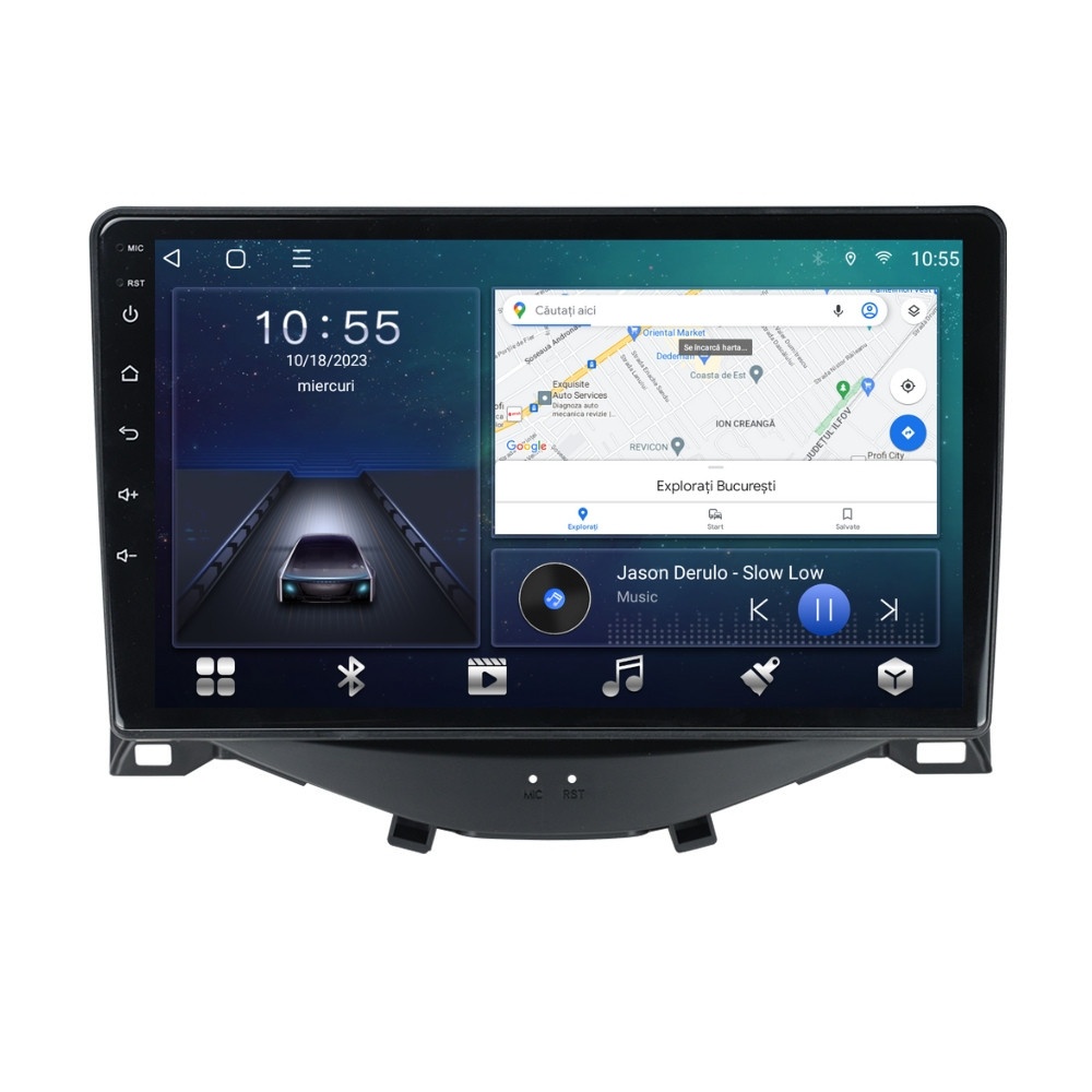 Navigatie dedicata cu Android Peugeot 108 2014 - 2022, 2GB RAM, Radio GPS Dual Zone, Display HD QLED 9