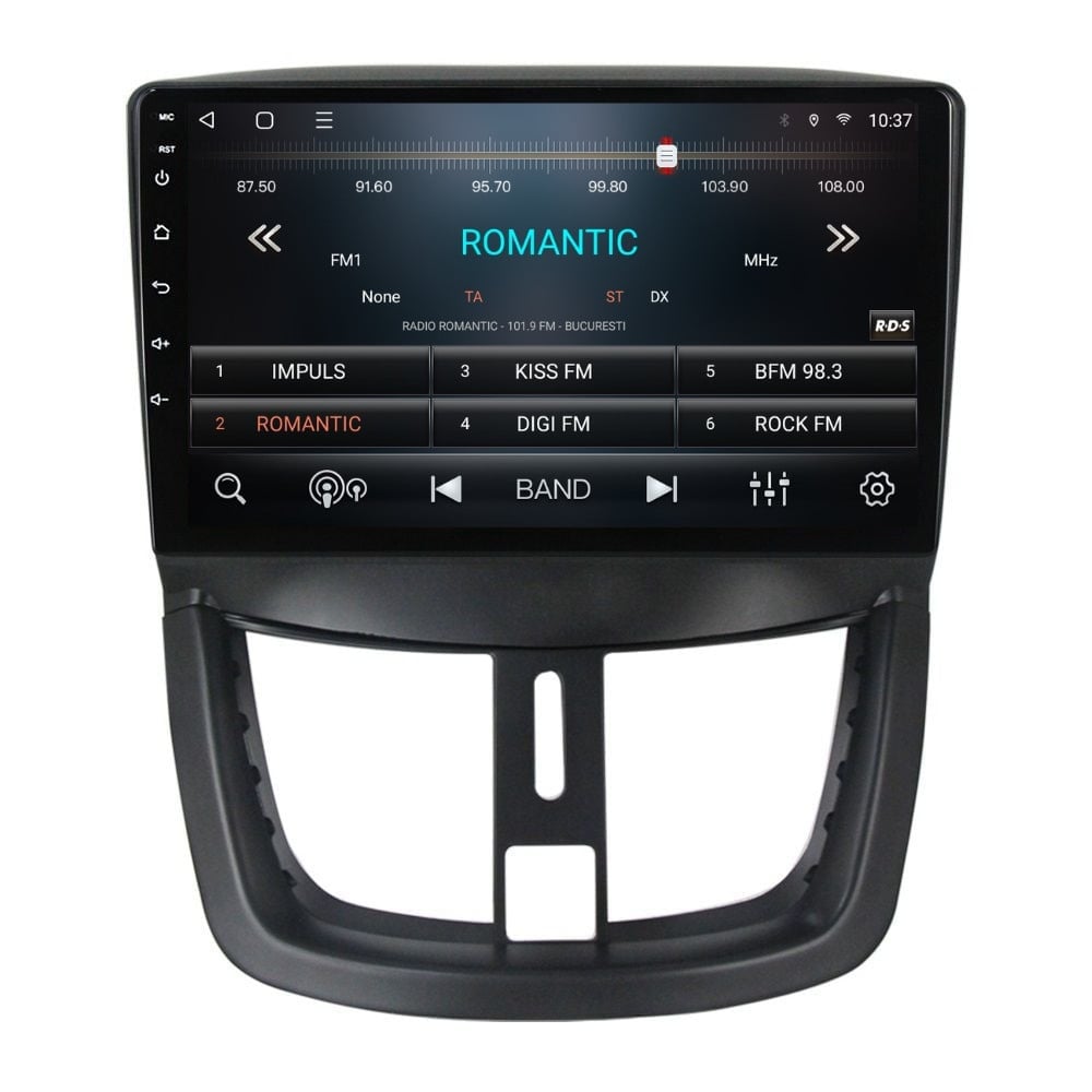 Navigatie dedicata cu Android Peugeot 206+ 2009 - 2014, 2GB RAM, Radio GPS Dual Zone, Display HD QLED 9