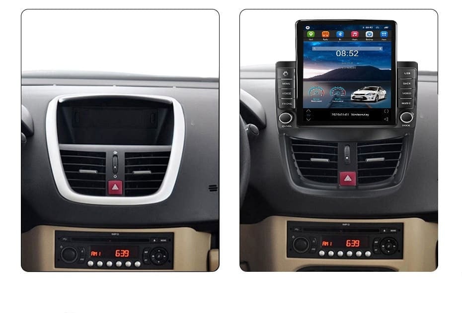 Navigatie dedicata cu Android Peugeot 207 2006 - 2015, 1GB RAM, Radio GPS Dual Zone, Touchscreen IPS 9.7