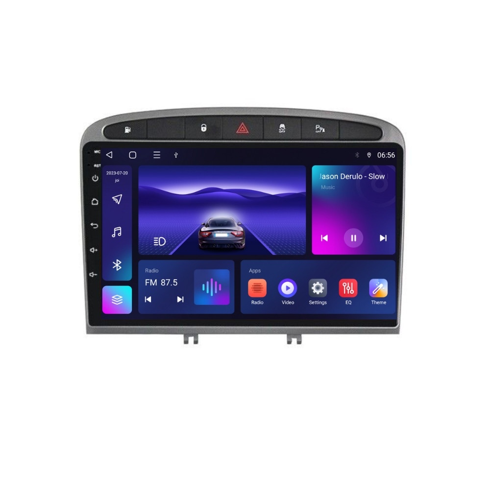 Navigatie dedicata cu Android Peugeot 308 I 2007 - 2013, 4GB RAM, Radio GPS Dual Zone, Display HD IPS 9" Touchscreen, Internet Wi-Fi, Bluetooth, MirrorLink, USB