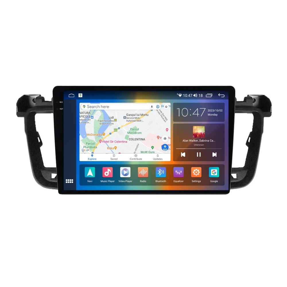 Navigatie dedicata cu Android Peugeot 508 I 2010 - 2018, 4GB RAM, Radio GPS Dual Zone, Display 2K QLED 9.5